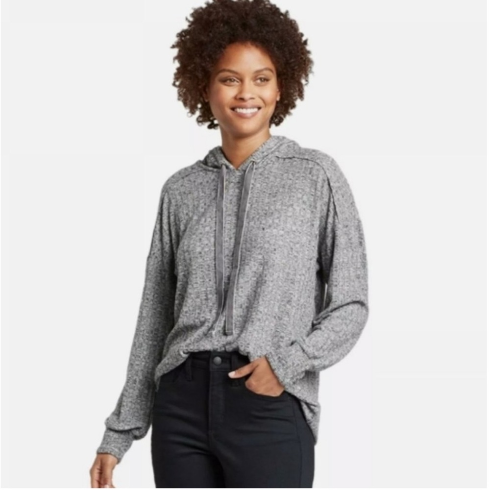 Knox Rose Rib Knit Hoodie Sweatshirt So Soft!